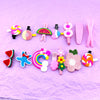 cute sweet fruit heart shape flower alloy plastic rubber hair clip