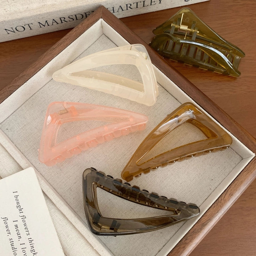 Women's Sweet Korean Style Triangle Plastic Handmade Hair Claws