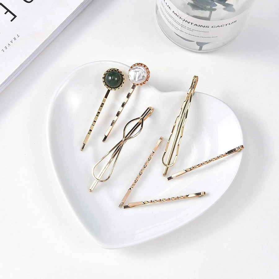 Hair Accessories Acetic Acid Side Clip Marble Effect Hairpin Pearl Candy Color Fashion Hairpin Combination Set