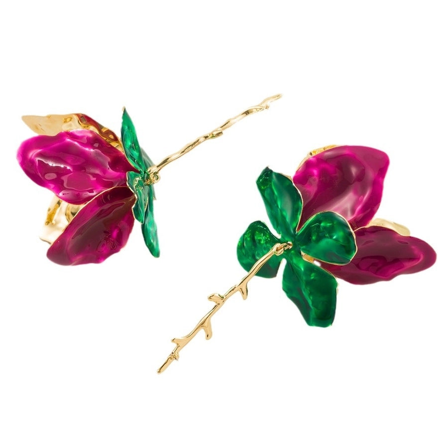 1 Pair Elegant Luxurious Flower Alloy Resin Gold Plated Silver Plated Drop Earrings