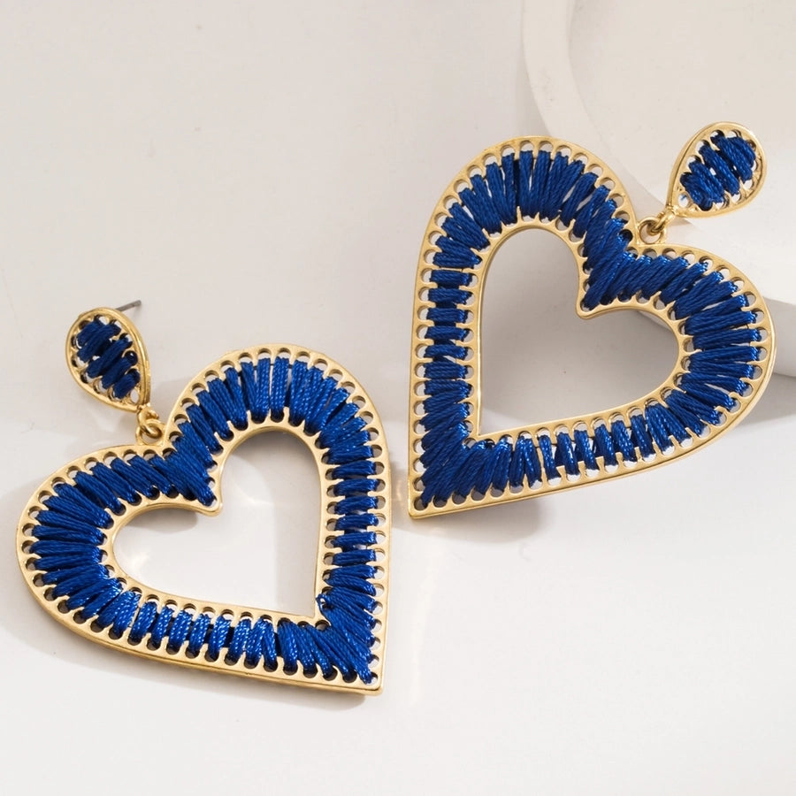 1 Pair Wedding Vacation Simple Style Heart Shape Alloy 16K Gold Plated Drop Earrings