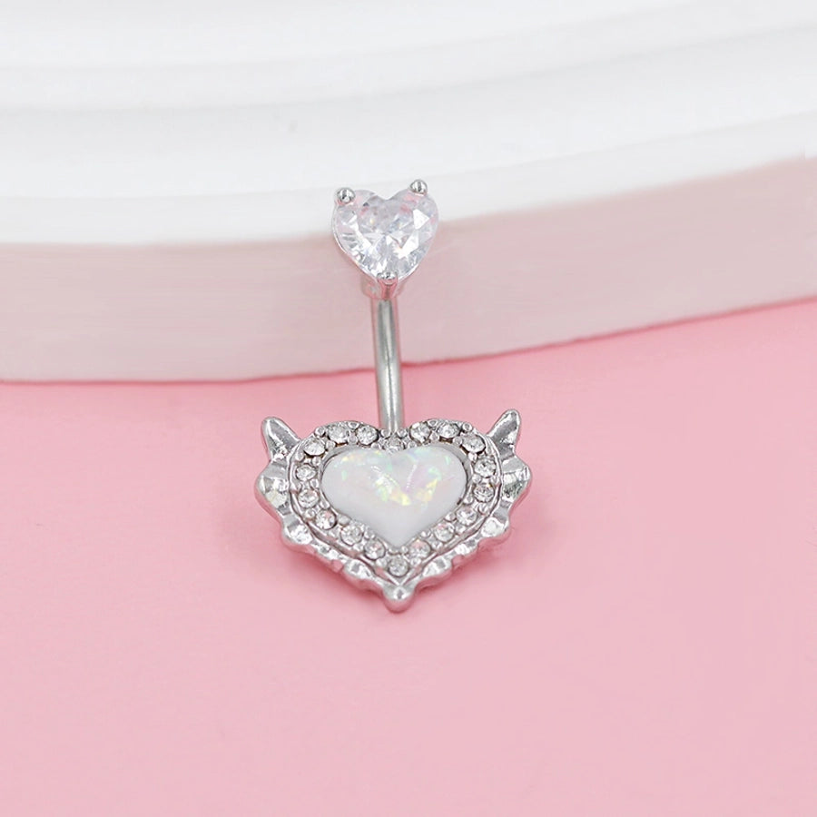 1 Piece Lip Rings Sexy Classic Style Heart Shape Smile Face Butterfly Pure Titanium Titanium Alloy Epoxy Plating Acrylic Rhinestones Glass White Gold Plated Belly Rings