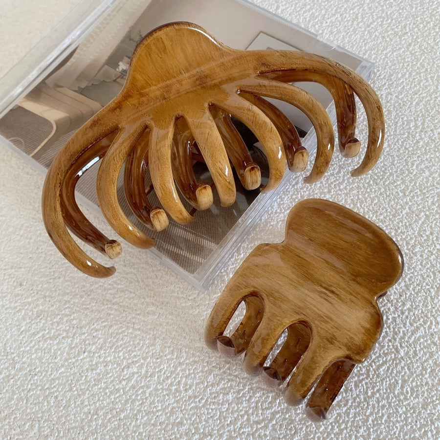 retro solid color hollow out hair claws