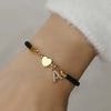 Simple Style Classic Style Letter 304 Stainless Steel Nylon Copper Zircon Bracelets In Bulk