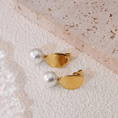 2 Pieces Set Elegant Sweet Simple Style Round Plating 304 Stainless Steel 18K Gold Plated Ear Studs