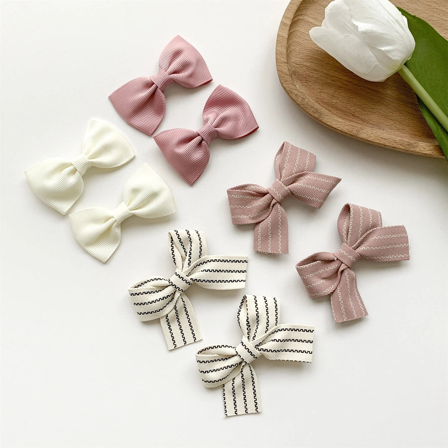 Women's Sweet Korean Style Bow Knot Cloth Hair Clip