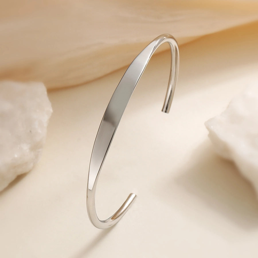 Retro Simple Style Commute Geometric 304 Stainless Steel Cuff Bracelets In Bulk