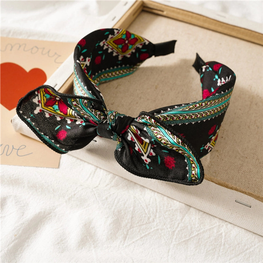 fashion polka dots bow knot cloth printing hair band 1 piece
