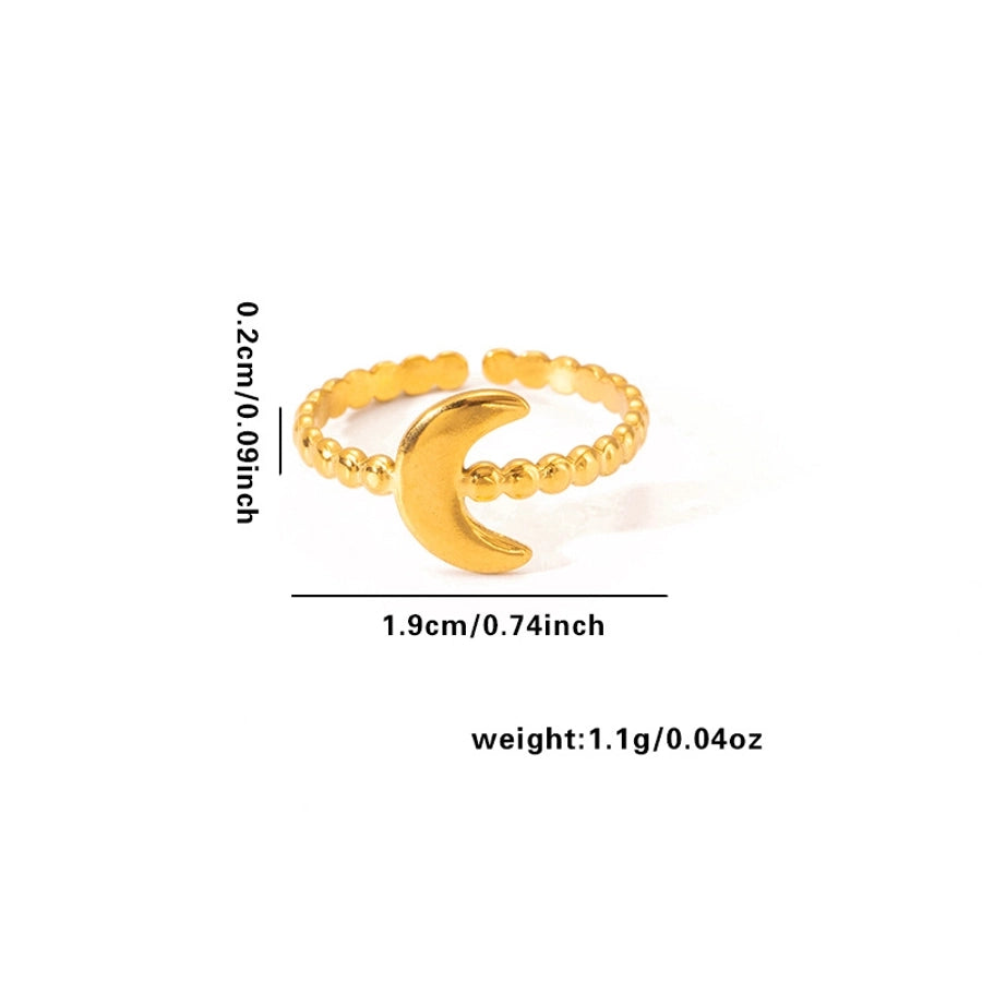 Jewelry Elegant Love Moon Leaves Titanium Steel Open Rings