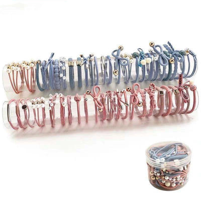 women's simple style geometric polyester pearl hair tie