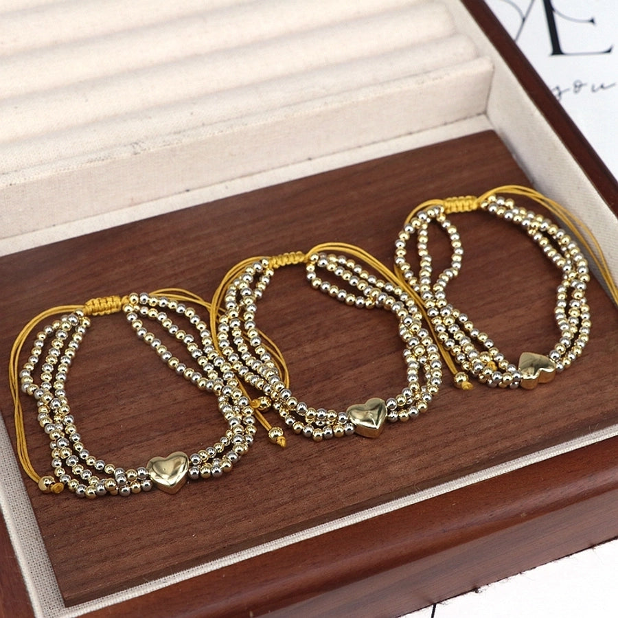 Copper Beaded Heart Shape Bracelets