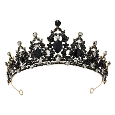 glam luxurious lady crown alloy plating inlay zircon crown