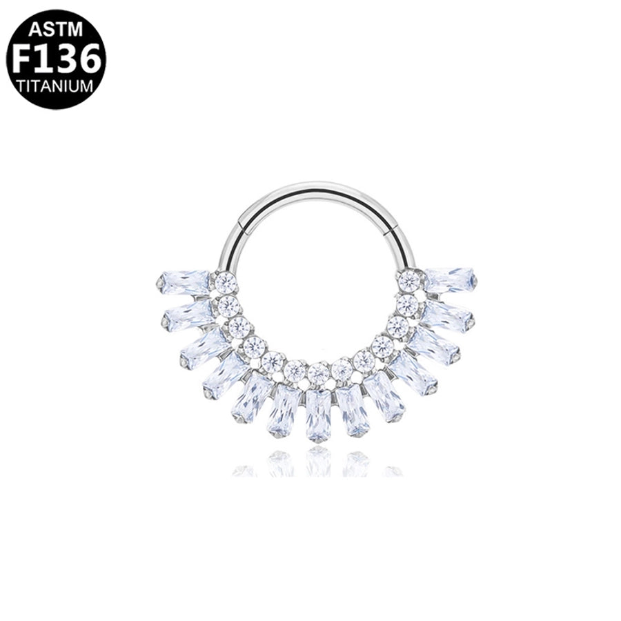 1 Piece Nose Rings & Studs Luxurious Shiny Round Pure Titanium Titanium Alloy Zircon 14K Gold Plated White Gold Plated Ear Cartilage Rings & Studs Nose Rings & Studs