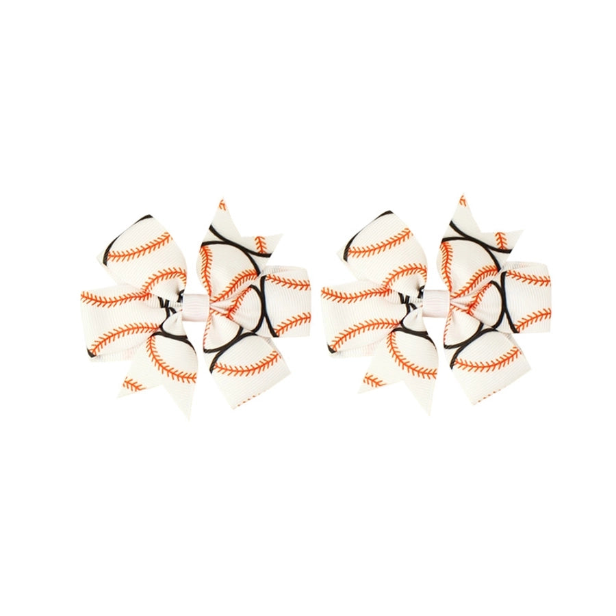 Women's Korean Style Basketball Bow Knot Polyester Hair Clip