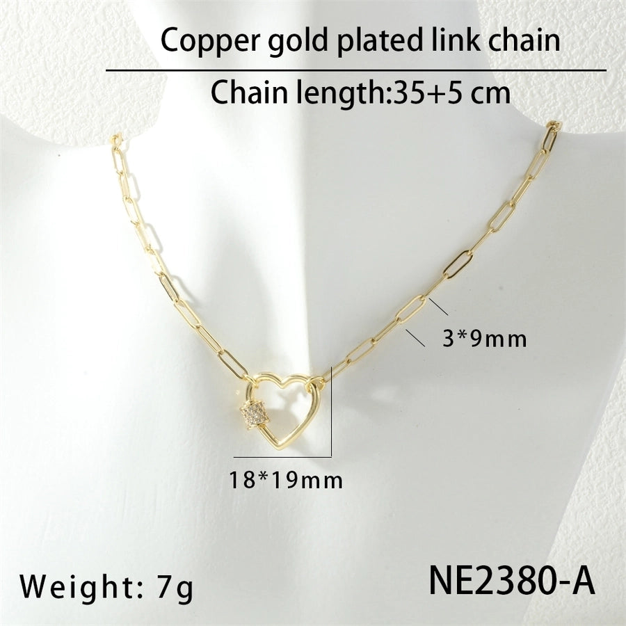 Jewelry Hip-Hop Punk Cool Style Heart Shape Copper Necklace