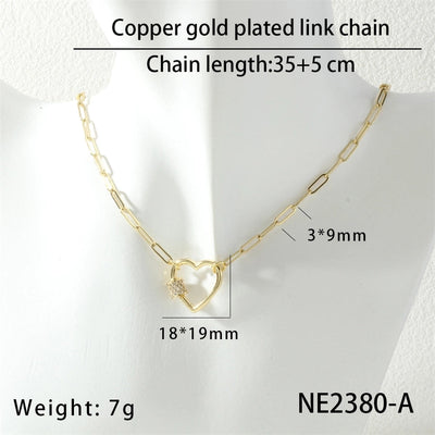 Jewelry Hip-Hop Punk Cool Style Heart Shape Copper Necklace