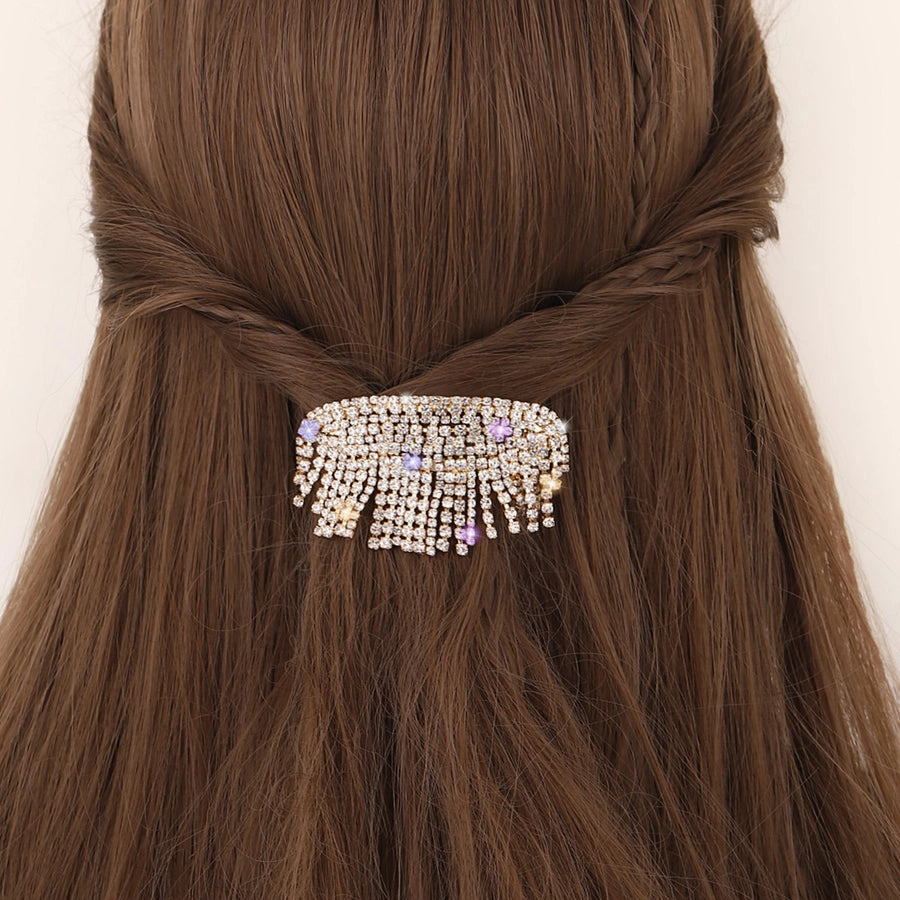 fashion geometric rhinestone plating rhinestones hair clip 1 piece
