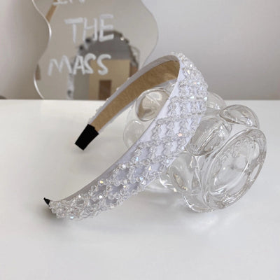 women's retro u shape plaid rhinestone