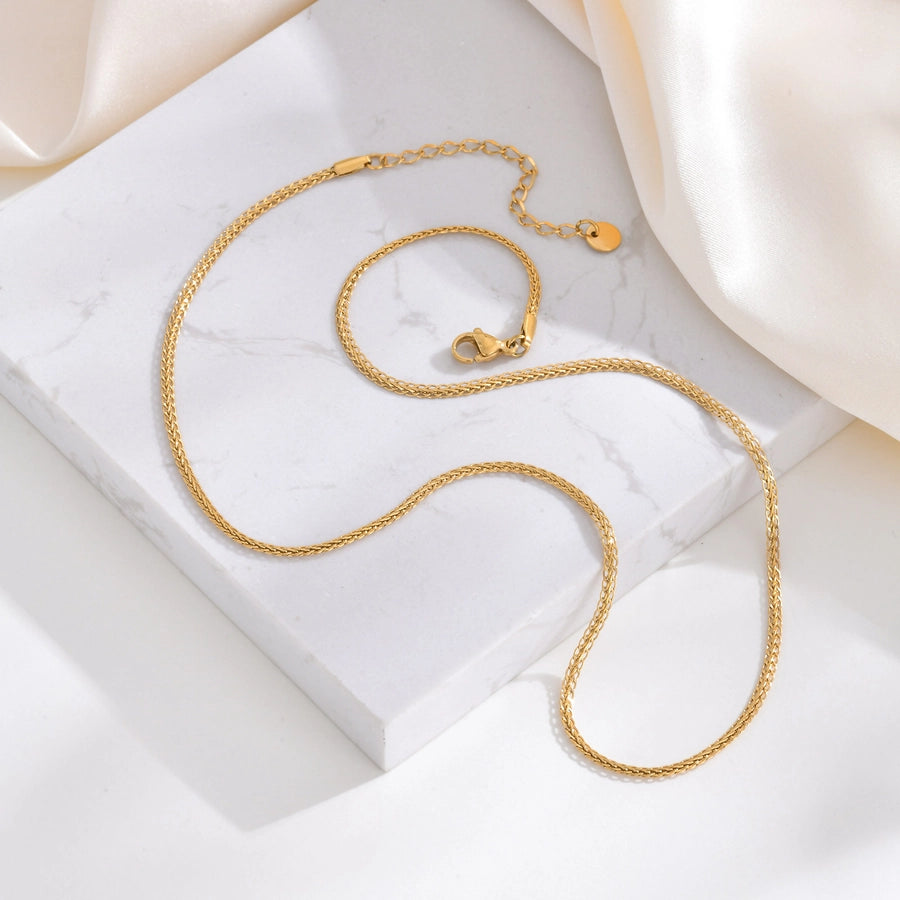 Jewelry IG Style Simple Style Solid Color 201 Stainless Steel 18K Gold Plated Handmade Necklace