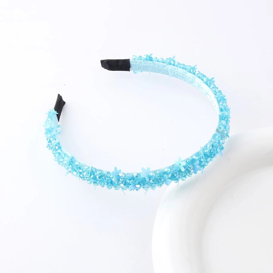 sweet solid color artificial crystal hair band 1 piece