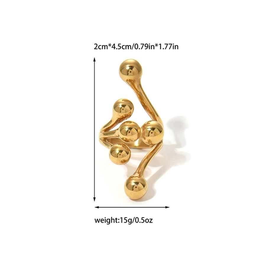 Jewelry Modern Style Simple Style Commute Geometric 304 Stainless Steel 14K Gold Plated Plating Open Rings