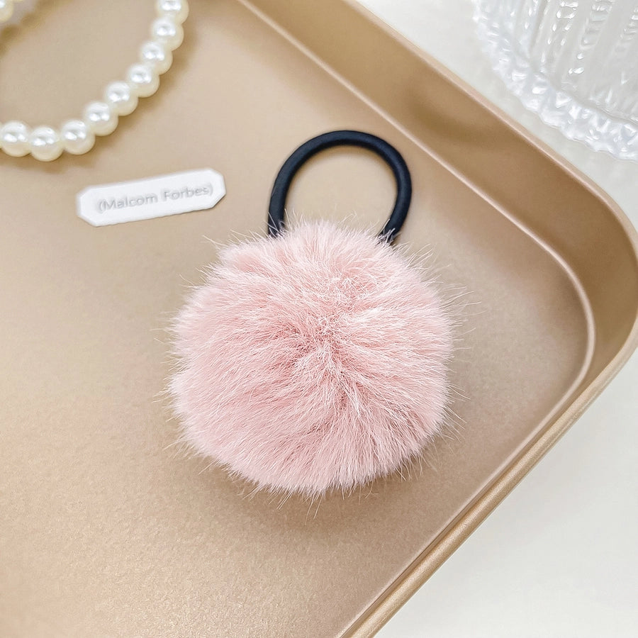Women's Simple Style Solid Color Plush Hair Tie