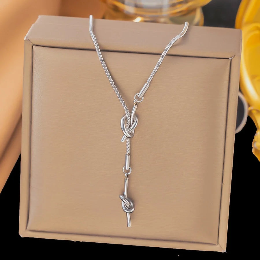 Jewelry Sweet Solid Color Titanium Steel Plating Pendant Necklace