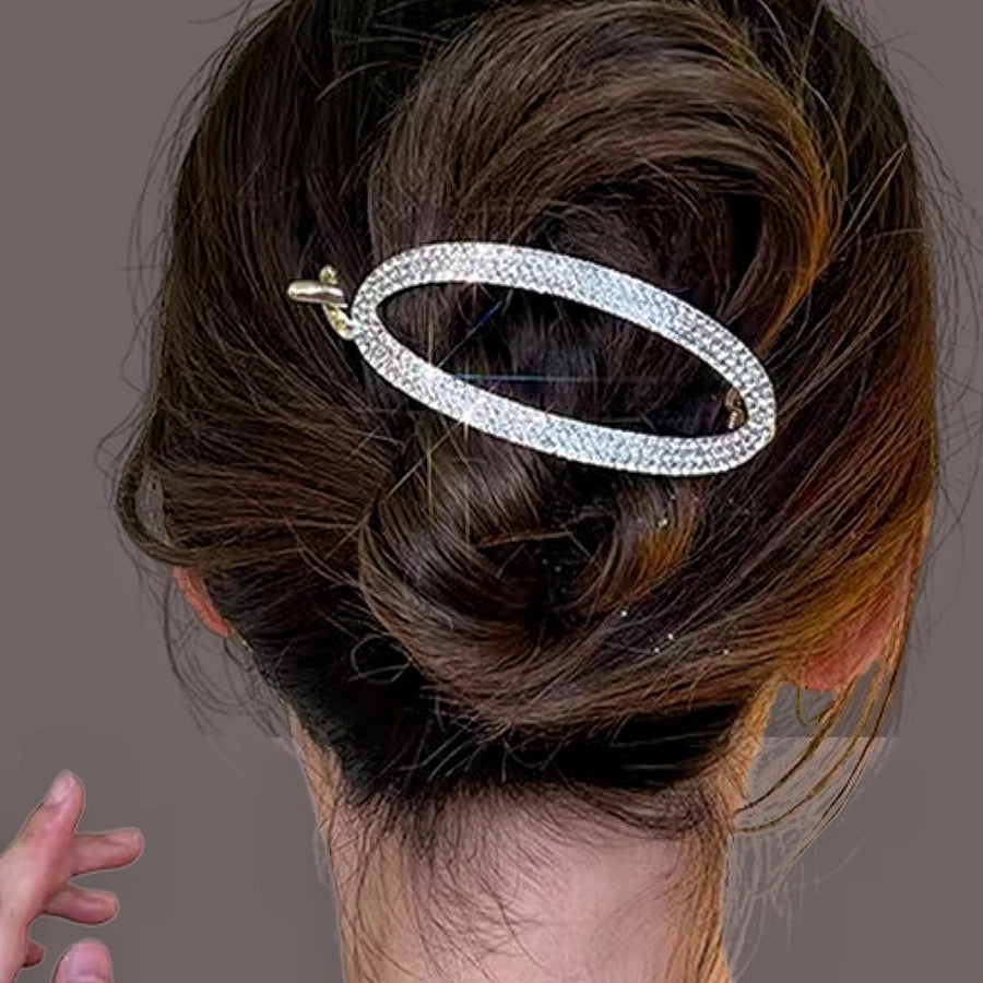 women's simple style solid color alloy plating hair clip