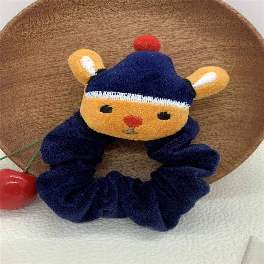 Christmas Cartoon Style Cute Women's Christmas Hat Christmas Tree Santa Claus Flannel Hair Tie