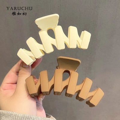 khaki hairpin korean style catch clip large shark clip hair accessories clip