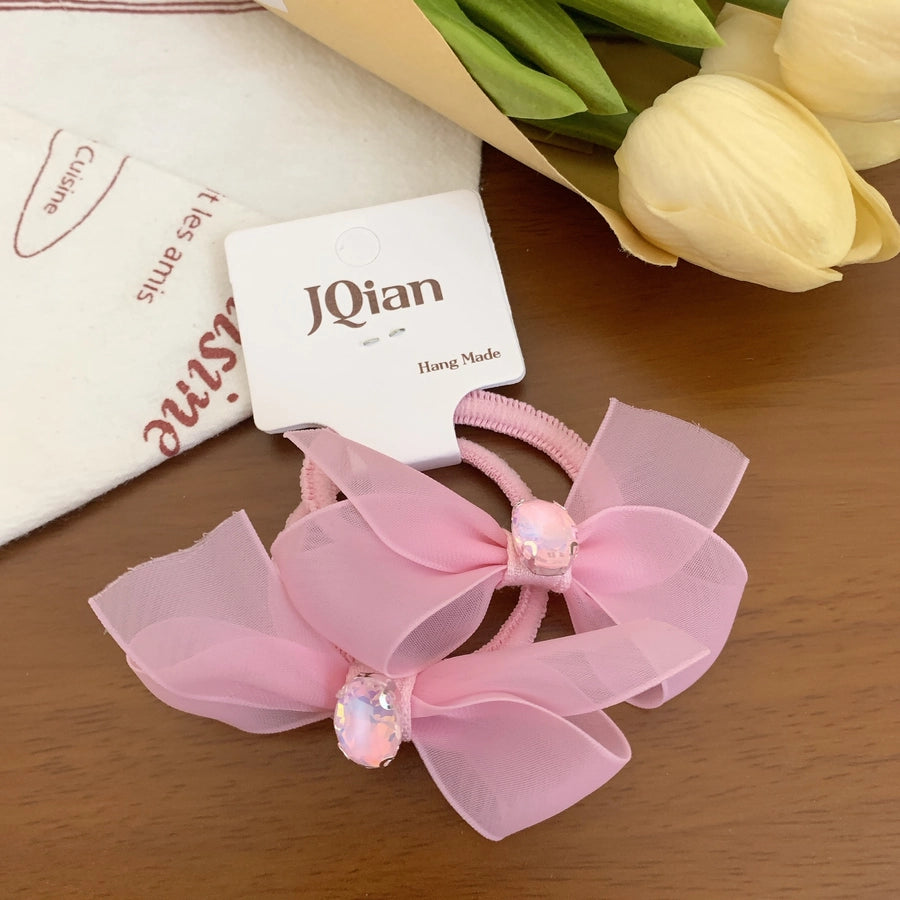 Women's Sweet Korean Style Bow Knot Sequins Hair Clip Hair Tie