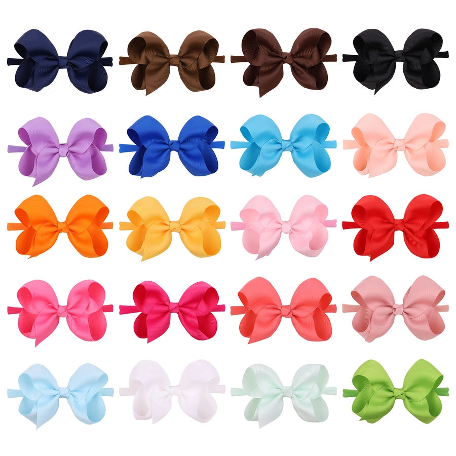 2337 20 color bubble flower headband new children bow nylon hair band  baby hair accessories