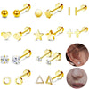 1 Piece Casual Formal Simple Style Star 316 Stainless Steel  Zircon 14K Gold Plated Ear Studs