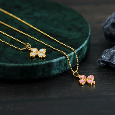 Jewelry Casual Retro French Style Leaf Flower Titanium Steel Enamel Pendant Necklace