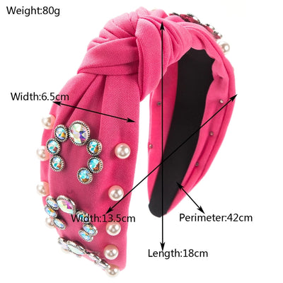 Women's Casual Vacation Classic Style Knot Alloy Cloth Inlay Glass Pearl Hair Band