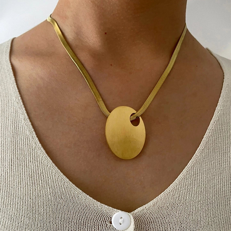 Jewelry Retro Exaggerated Heart Shape Butterfly 316L Stainless Steel  18K Gold Plated Pendant Necklace