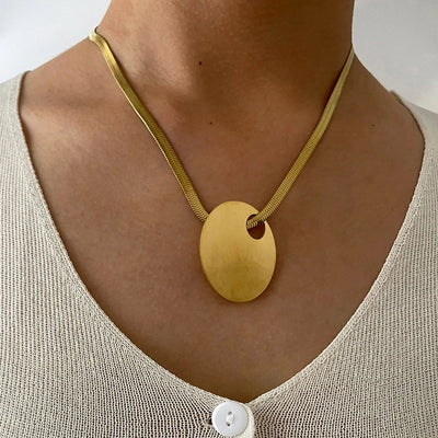 Jewelry Retro Exaggerated Heart Shape Butterfly 316L Stainless Steel  18K Gold Plated Pendant Necklace