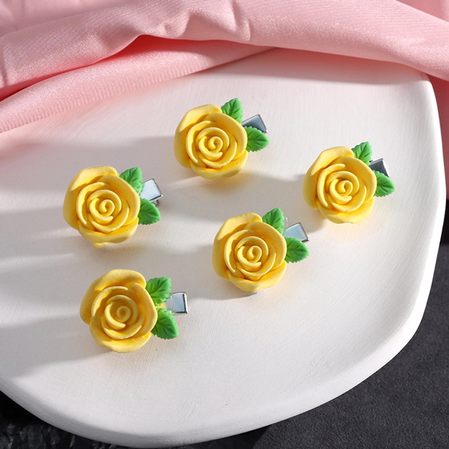 Women's Cute Sweet Heart Shape Plastic Resin Hair Clip