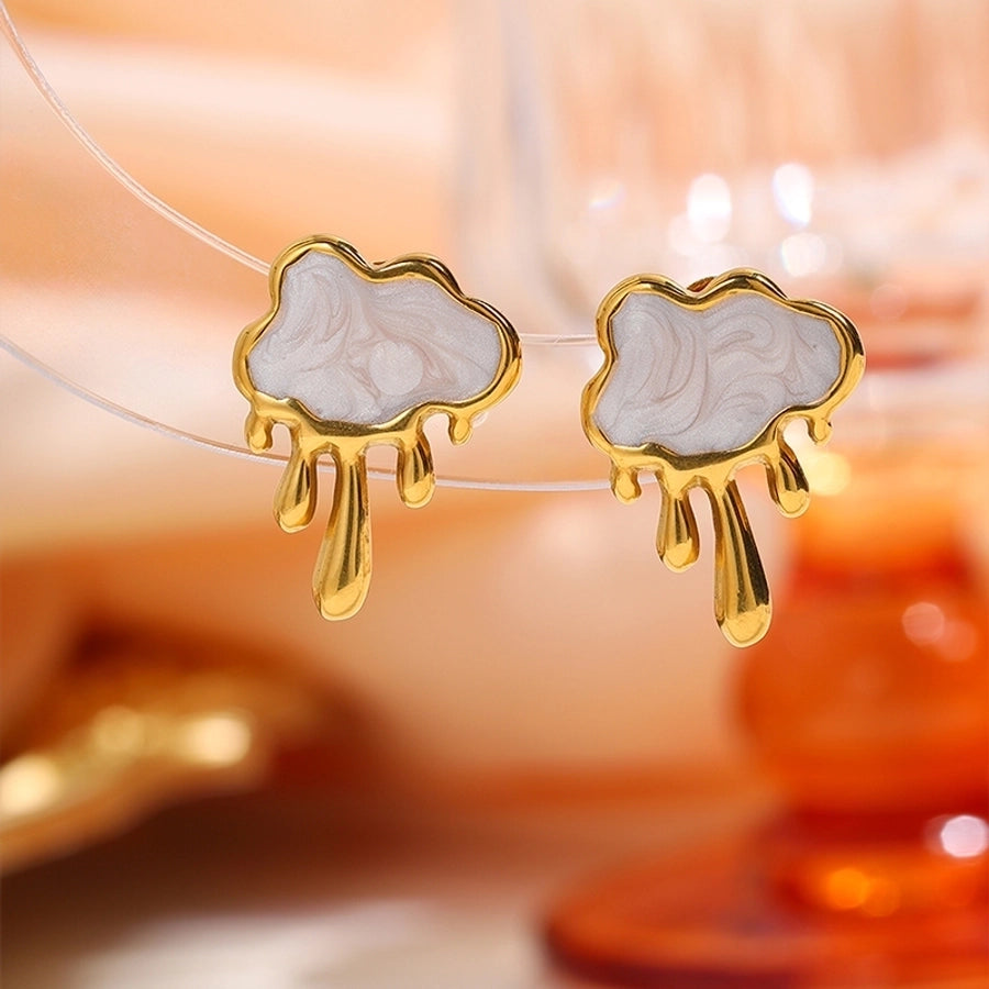 1 Pair Elegant Simple Style Classic Style Clouds 304 Stainless Steel Ear Studs
