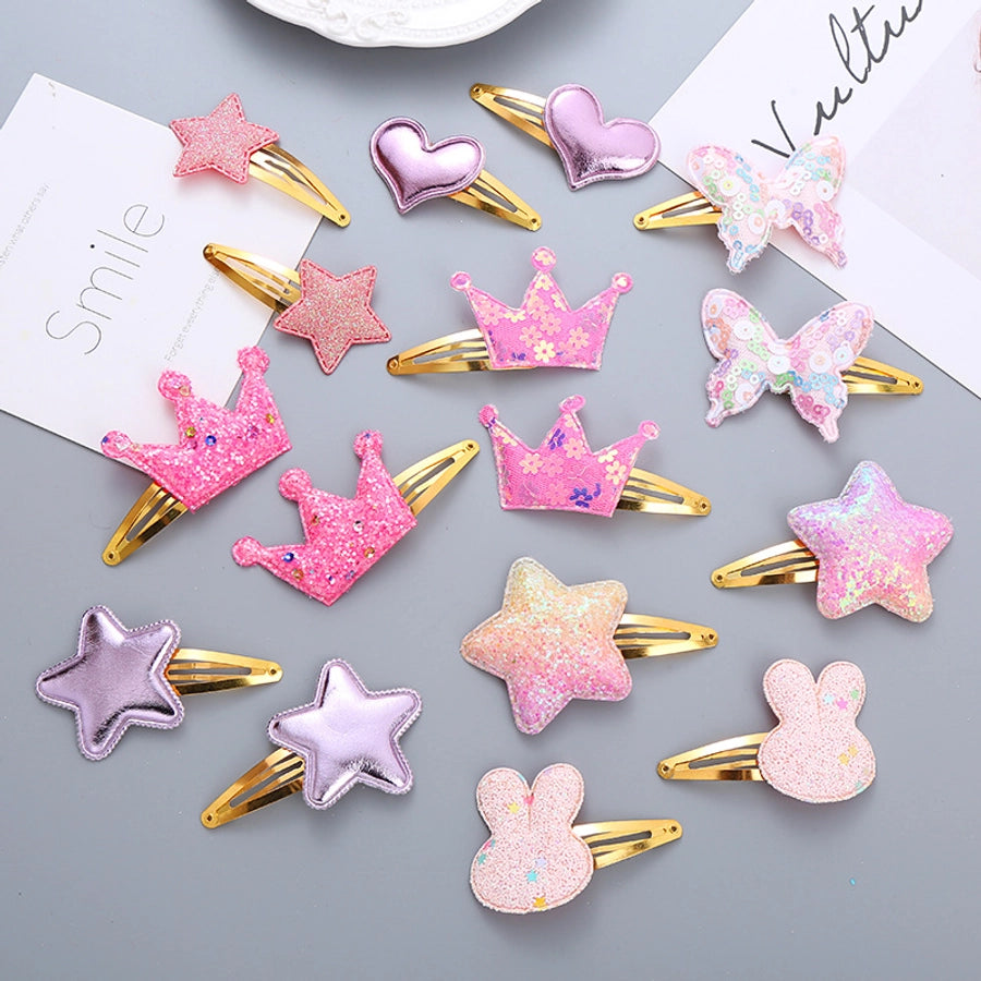 Girl'S Simple Style Star Alloy Sequins Hair Clip