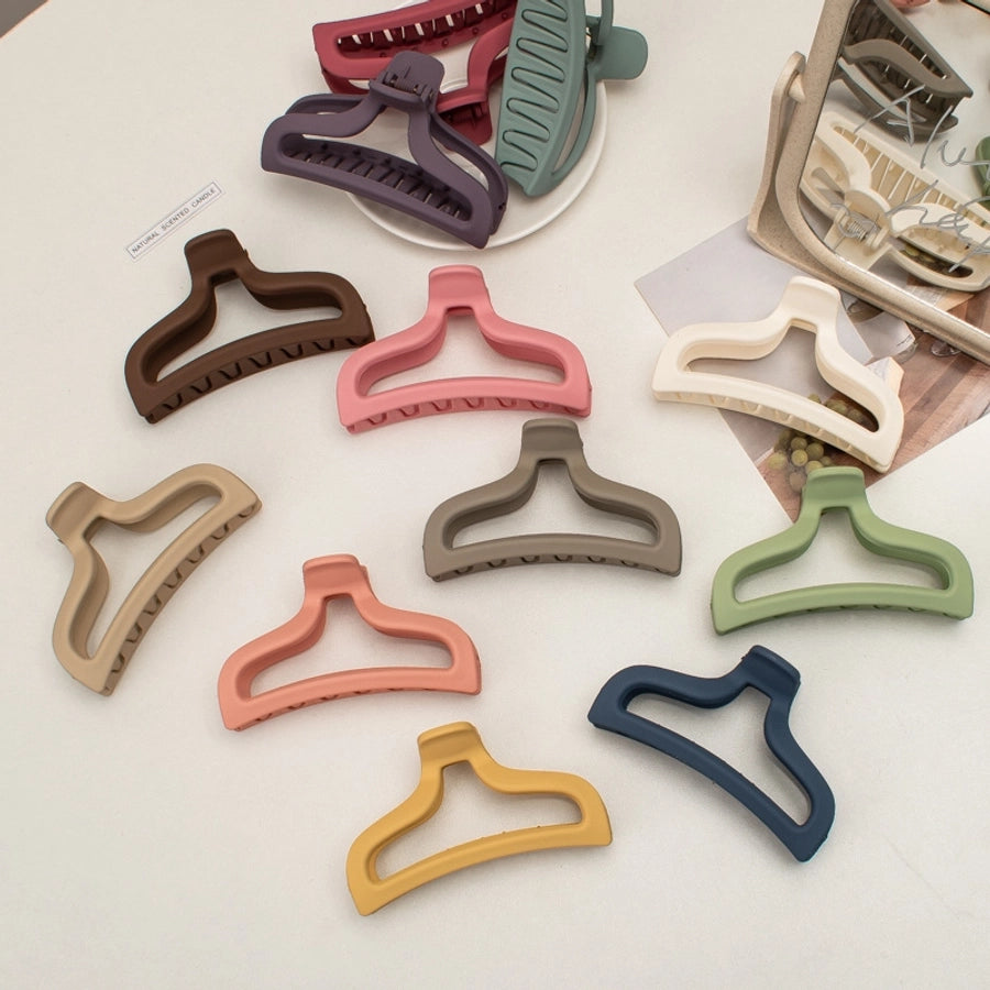 simple style solid color plastic resin spray paint hair clip 1 piece