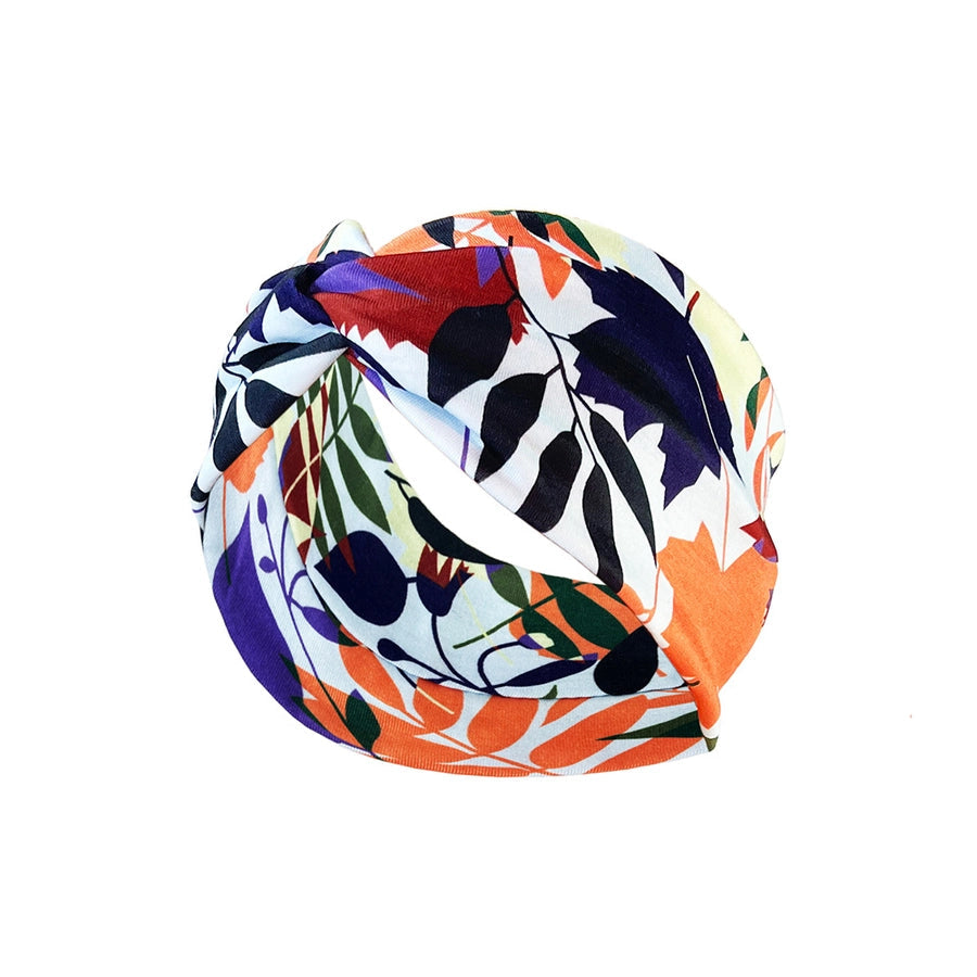 fashion color block flower cloth hair band 1 piece