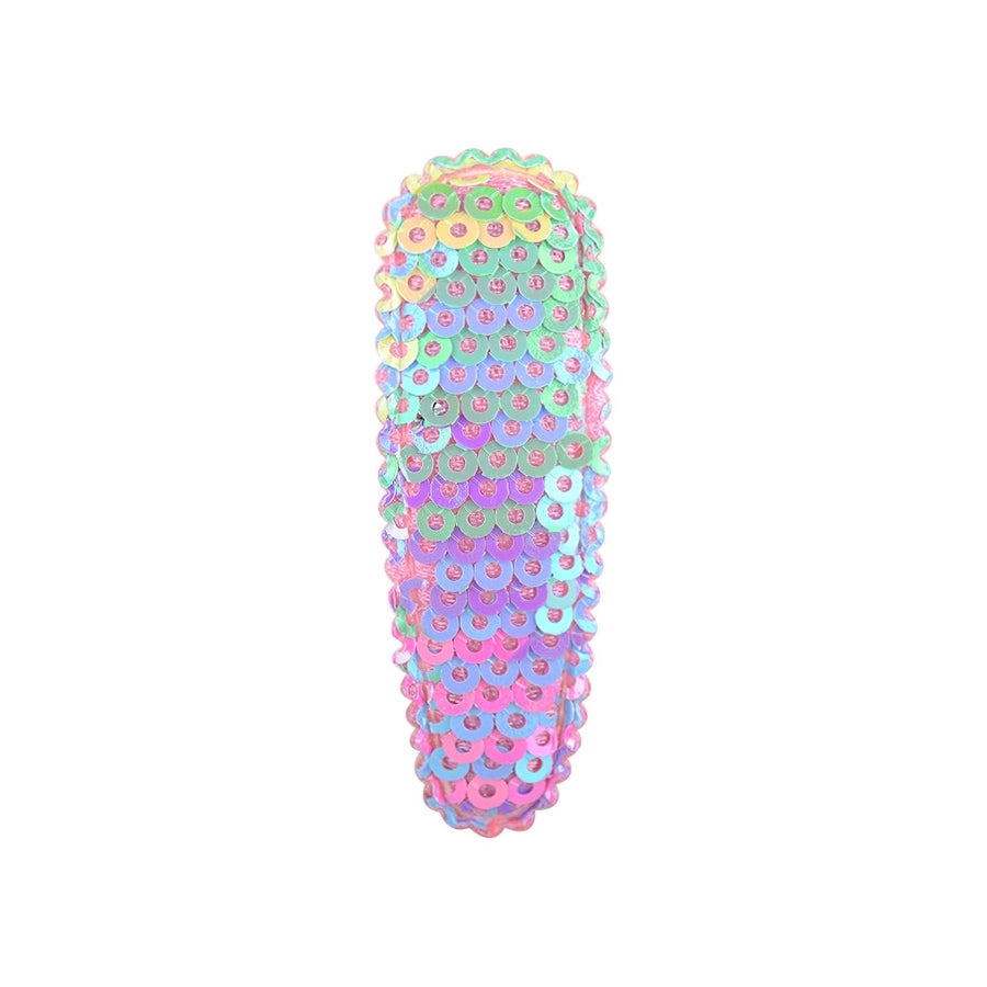 new flip sequins candy color lace mesh yarn bb clip children's hair accessories