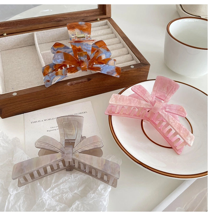 Women's Simple Style Artistic Bow Knot Acetic acid sheets Hair Claws