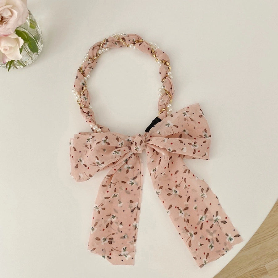 fairy style basic modern style ditsy floral bow knot synthetic yarn hair band