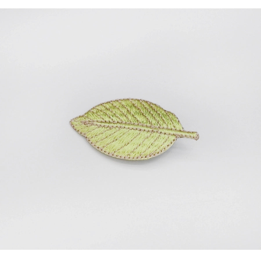 Green leaves embroidered hairpin sweet side clip Sen women's literary retro hairpin small fresh clip