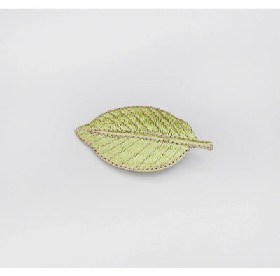 Green leaves embroidered hairpin sweet side clip Sen women's literary retro hairpin small fresh clip