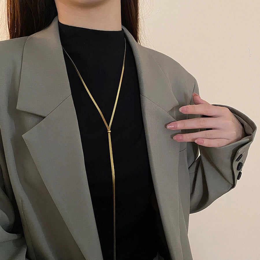 Jewelry Sweet Solid Color Titanium Steel Plating Pendant Necklace