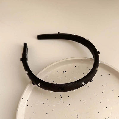 Women's Simple Style Solid Color Cloth Pearl Hair Band