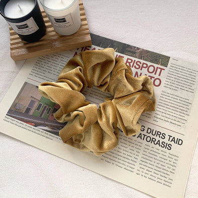 velvet oversized pure color hair scrunchies